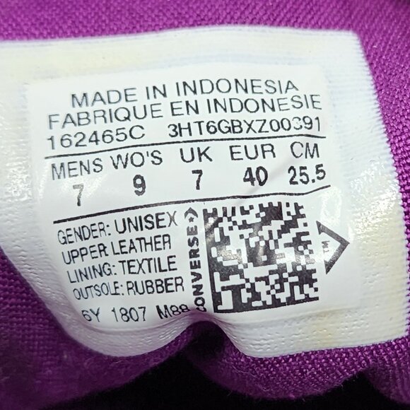 Converse Chuck Taylor All Star Unisex M7 W9 Purple Suede Low Top Sneakers - Picture 3 of 9
